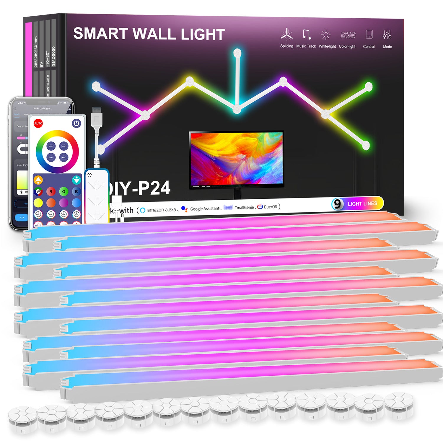 Cooglow Indoor Wall DIY Splicing Smart Lights