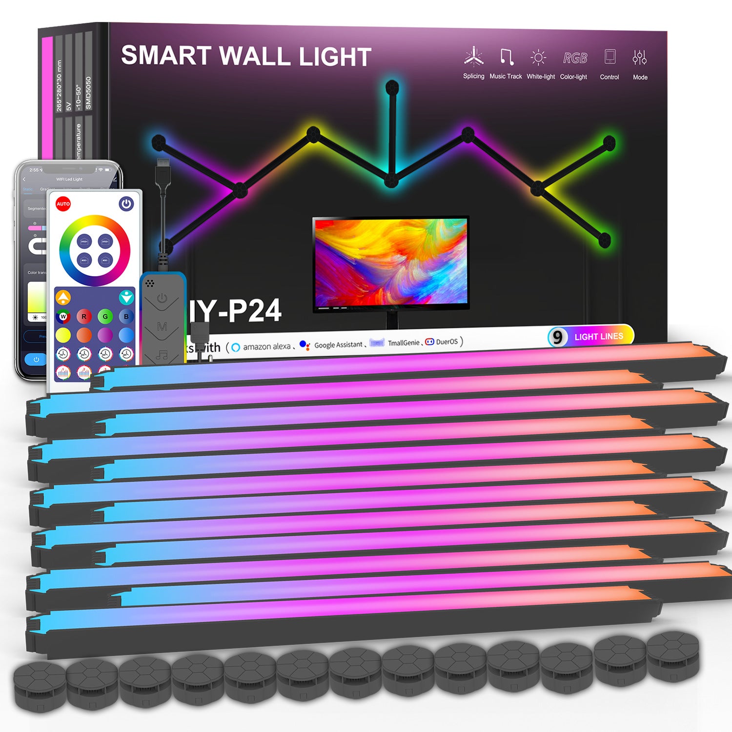 Cooglow Indoor Wall DIY Splicing Smart Lights