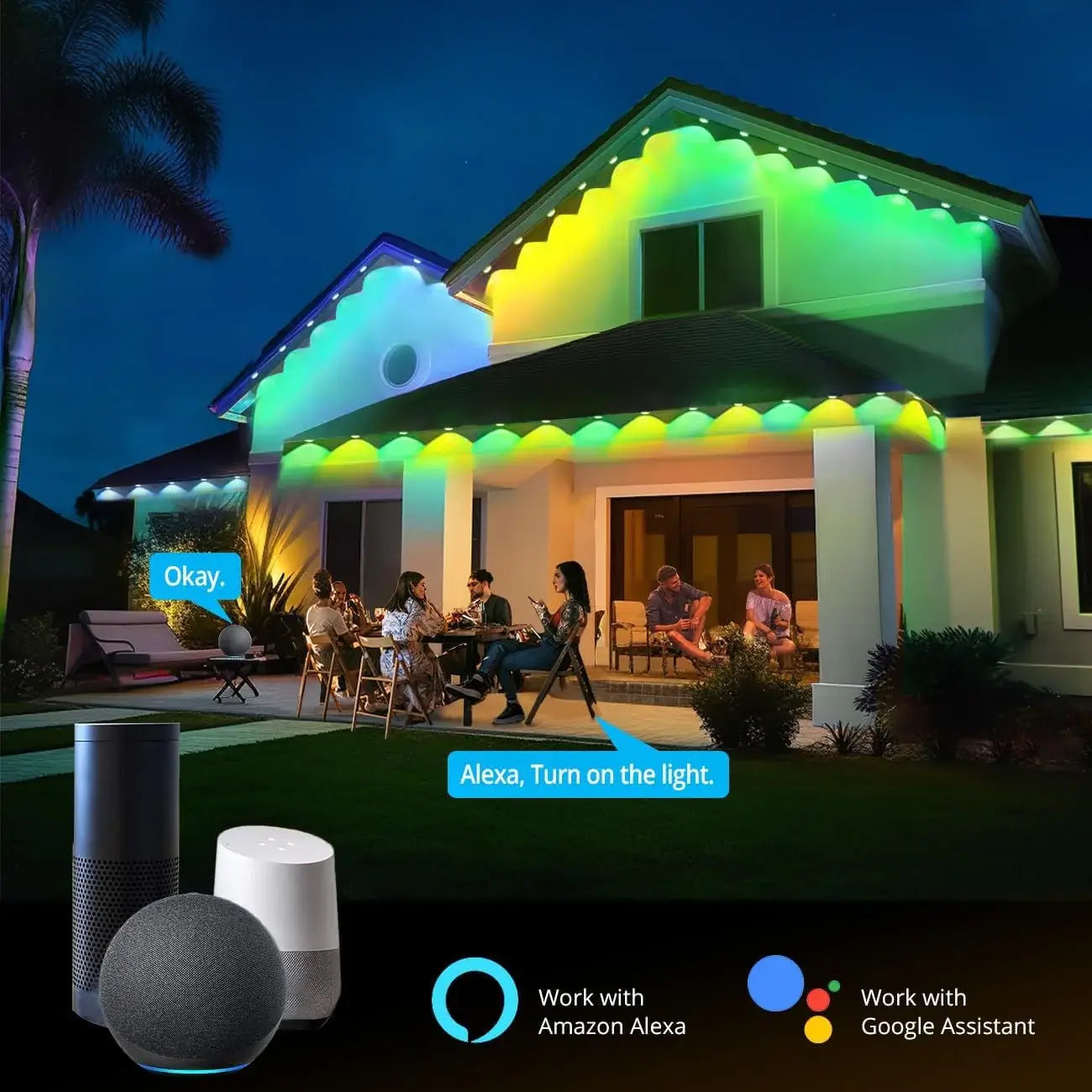 Cooglow Permanent Outdoor Lights, RGB Eave Lights, App Control, AI Light Design